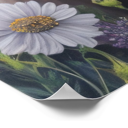 Koe Floral Highland Poster (Hoek)