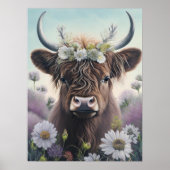 Koe Floral Highland Poster (Voorkant)
