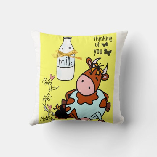 Koe Floral Milk Sierkussen (Achterkant)