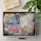 Koe Floral Mixed Media Collage Decoupage Tissuepapier (Geschenk)