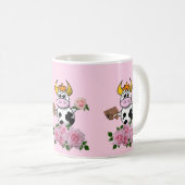 Koe Floral roze rozen chocolade Mok (Voorkant rechts)