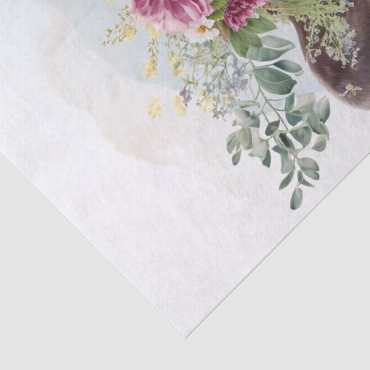 Koe Floral Waterverf Tissuepapier (Detail)