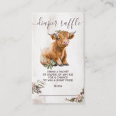Koe florale diaper Raffle Kaart (Voorkant)
