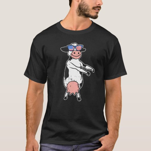 Koe Floss Dans Flossen 4 juli T-shirt (Voorkant)