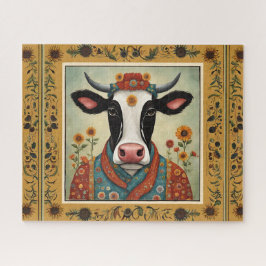 Koe Folk Art Floral Legpuzzel