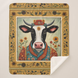 Koe Folk Art Floral Sherpa Deken