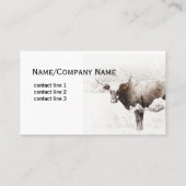 koe Foto Art Sepia Tone Custom Tweezijdig Visitekaartje (Achterkant)