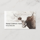 koe Foto Art Sepia Tone Custom Tweezijdig Visitekaartje (Voorkant)
