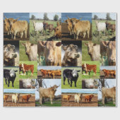 Koe fotocollage, cadeaupapier (Vlak)