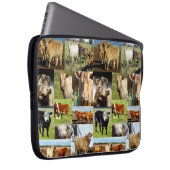 Koe fotocollage, laptop sleeve (Voorkant Rechts)