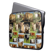 Koe fotocollage, laptop sleeve (Voorkant Links)