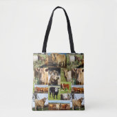 Koe fotocollage, tote bag (Voorkant)