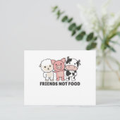 Koe "Friends Not Food Vegan Sheep Pig" Briefkaart (Staand voorkant)