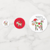 Koe Funny Cartoon kerstfeestdag Confetti (Voorkanten)