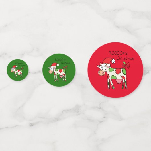 Koe Funny Cartoon kerstfeestdag Confetti (Achterkanten)