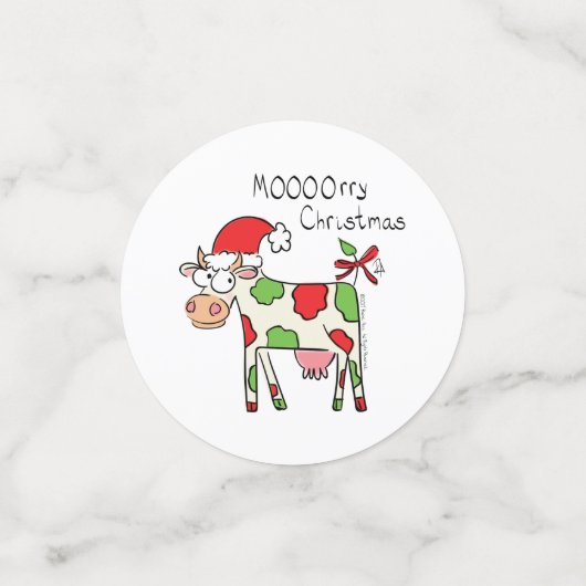Koe Funny Cartoon kerstfeestdag Confetti (Kleine voorkant)