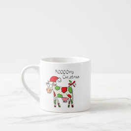Koe Funny Cartoon kerstfeestdag Espresso Kop