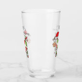 Koe Funny Cartoon kerstfeestdag Glas (Links)