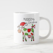 Koe Funny Cartoon kerstfeestdag Grote Koffiekop (Rechts)