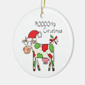 Koe Funny Cartoon kerstfeestdag Keramisch Ornament (Links)