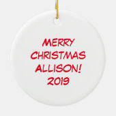 Koe Funny Cartoon kerstfeestdag Keramisch Ornament (Achterkant)