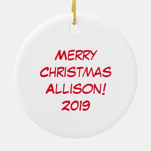 Koe Funny Cartoon kerstfeestdag Keramisch Ornament (Achterkant)