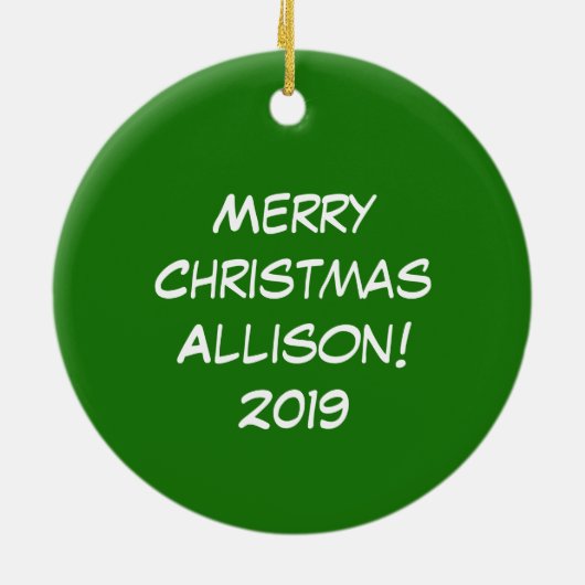 Koe Funny Cartoon kerstfeestdag Keramisch Ornament (Achterkant)