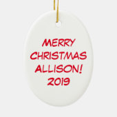 Koe Funny Cartoon kerstfeestdag Keramisch Ornament (Achterkant)