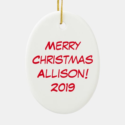 Koe Funny Cartoon kerstfeestdag Keramisch Ornament (Achterkant)