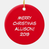 Koe Funny Cartoon kerstfeestdag Keramisch Ornament (Achterkant)