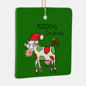 Koe Funny Cartoon kerstfeestdag Keramisch Ornament (Rechts)