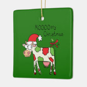 Koe Funny Cartoon kerstfeestdag Keramisch Ornament (Links)