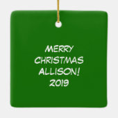 Koe Funny Cartoon kerstfeestdag Keramisch Ornament (Achterkant)