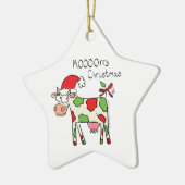 Koe Funny Cartoon kerstfeestdag Keramisch Ornament (Links)
