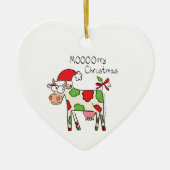 Koe Funny Cartoon kerstfeestdag Keramisch Ornament (Voorkant)