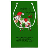 Koe Funny Cartoon kerstfeestdag Klein Cadeauzakje (Achterkant)