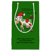 Koe Funny Cartoon kerstfeestdag Klein Cadeauzakje (Voorkant)