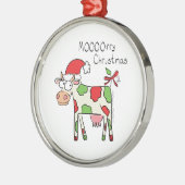 Koe Funny Cartoon kerstfeestdag Metalen Ornament (Links)
