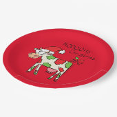 Koe Funny Cartoon kerstfeestdag Papieren Bordje (Gekanteld)