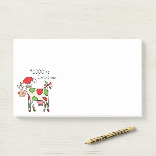 Koe Funny Cartoon kerstfeestdag Post-it® Notes (Op bureau)