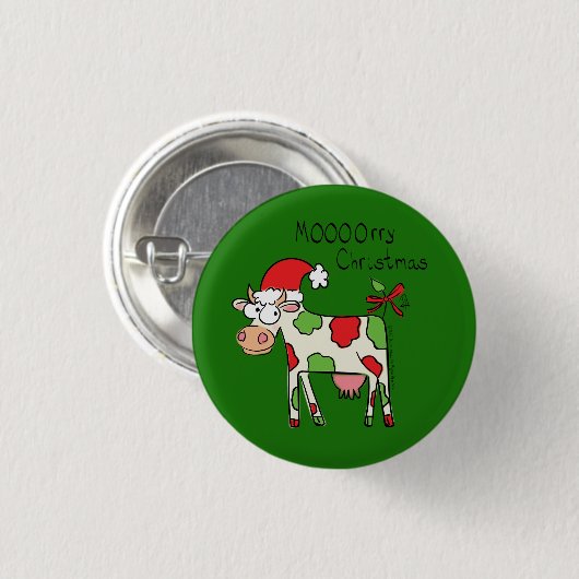 Koe Funny Cartoon kerstfeestdag Ronde Button 3,2 Cm (Voorkant /achterkant)