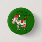 Koe Funny Cartoon kerstfeestdag Ronde Button 3,2 Cm (Voorkant)