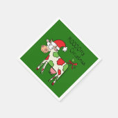 Koe Funny Cartoon kerstfeestdag Servet (Hoek)