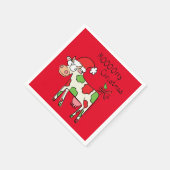 Koe Funny Cartoon kerstfeestdag Servet (Hoek)