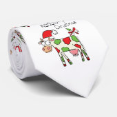 Koe Funny Cartoon kerstfeestdag Stropdas (Opgerold)