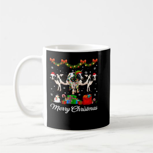 Koe Funny Cattle Dairy Kerstmis Xmas Pajama Koffiemok (Links)