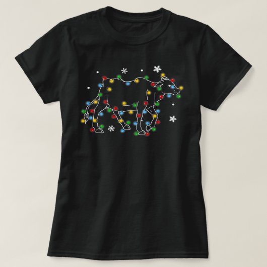 Koe Funny Cattle kerstlamour Tree Xmas Snow L T-shirt (Design voorkant)