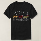 Koe Funny Cattle Merry Kerstmis Pset Leopar T-shirt (Design voorkant)