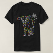 Koe Funny Cattle Reindeer Pet Santa Kerstmis Ligh T-shirt (Design voorkant)