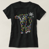 Koe Funny Cattle Reindeer Pet Santa Kerstmis Ligh T-shirt (Design voorkant)